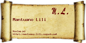 Mantuano Lili névjegykártya